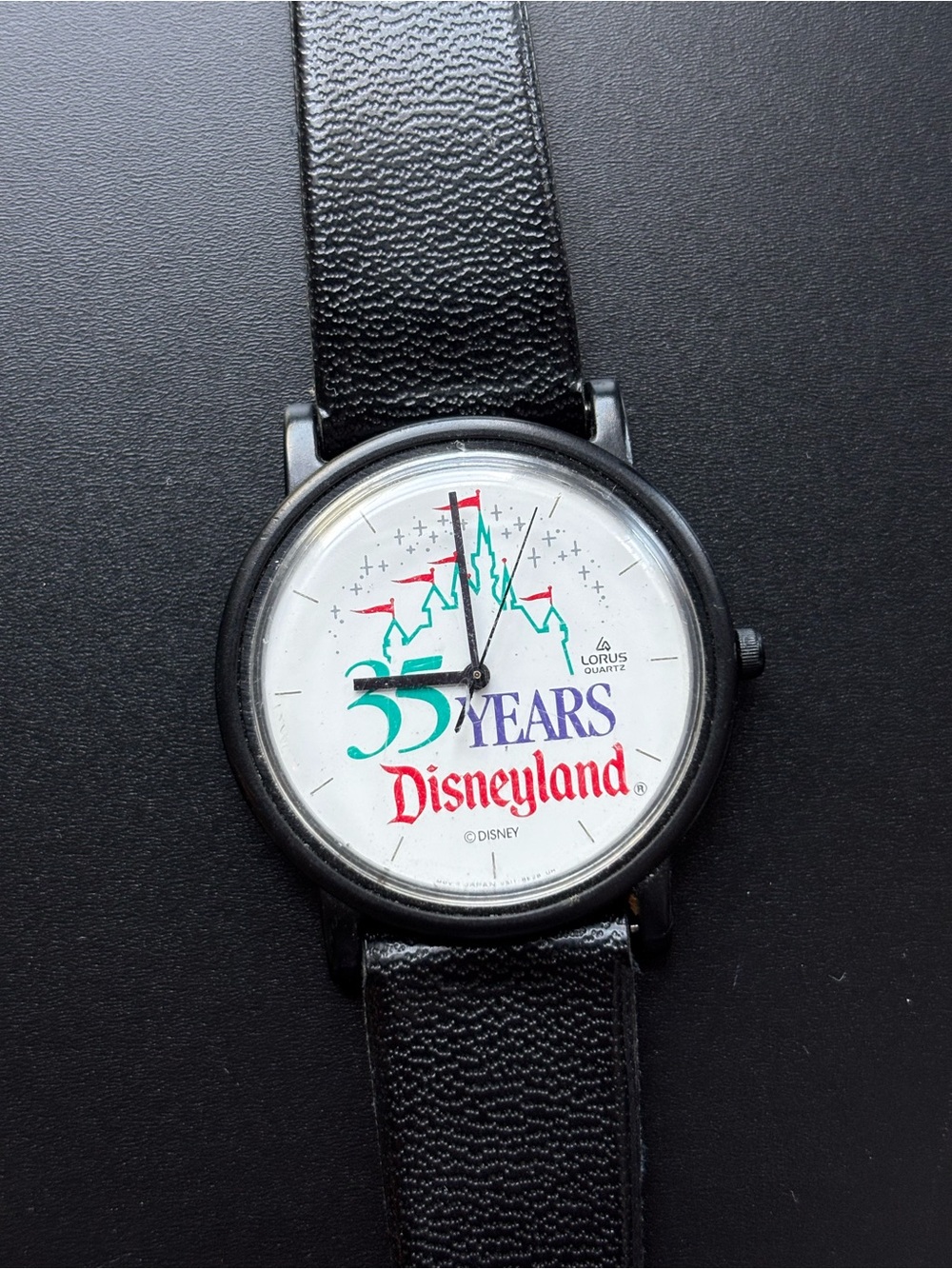 Vintage Quartz Disneyland 35 Years
Anniversary Watch with Black Straps